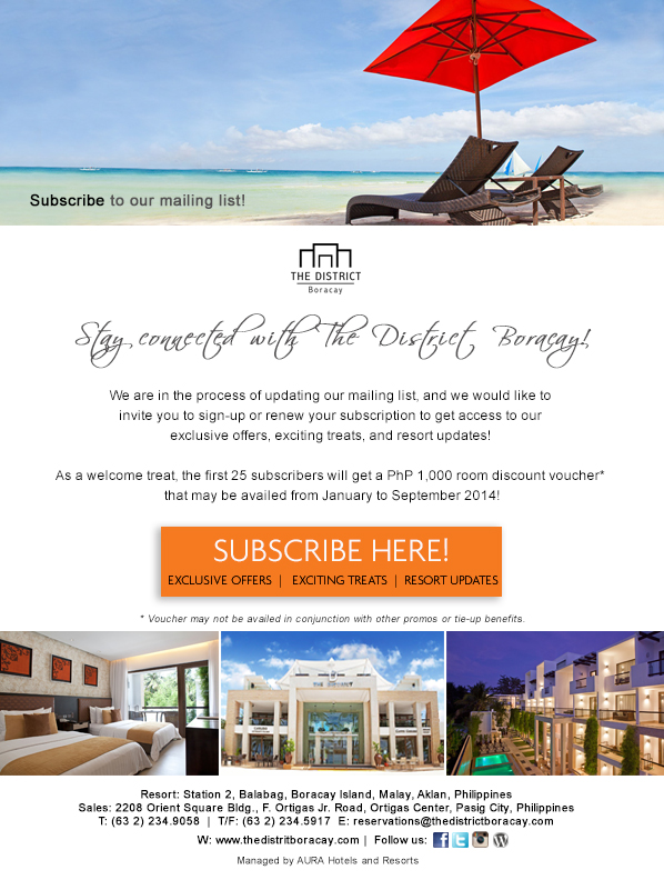 Stay Connected with The District Boracay!